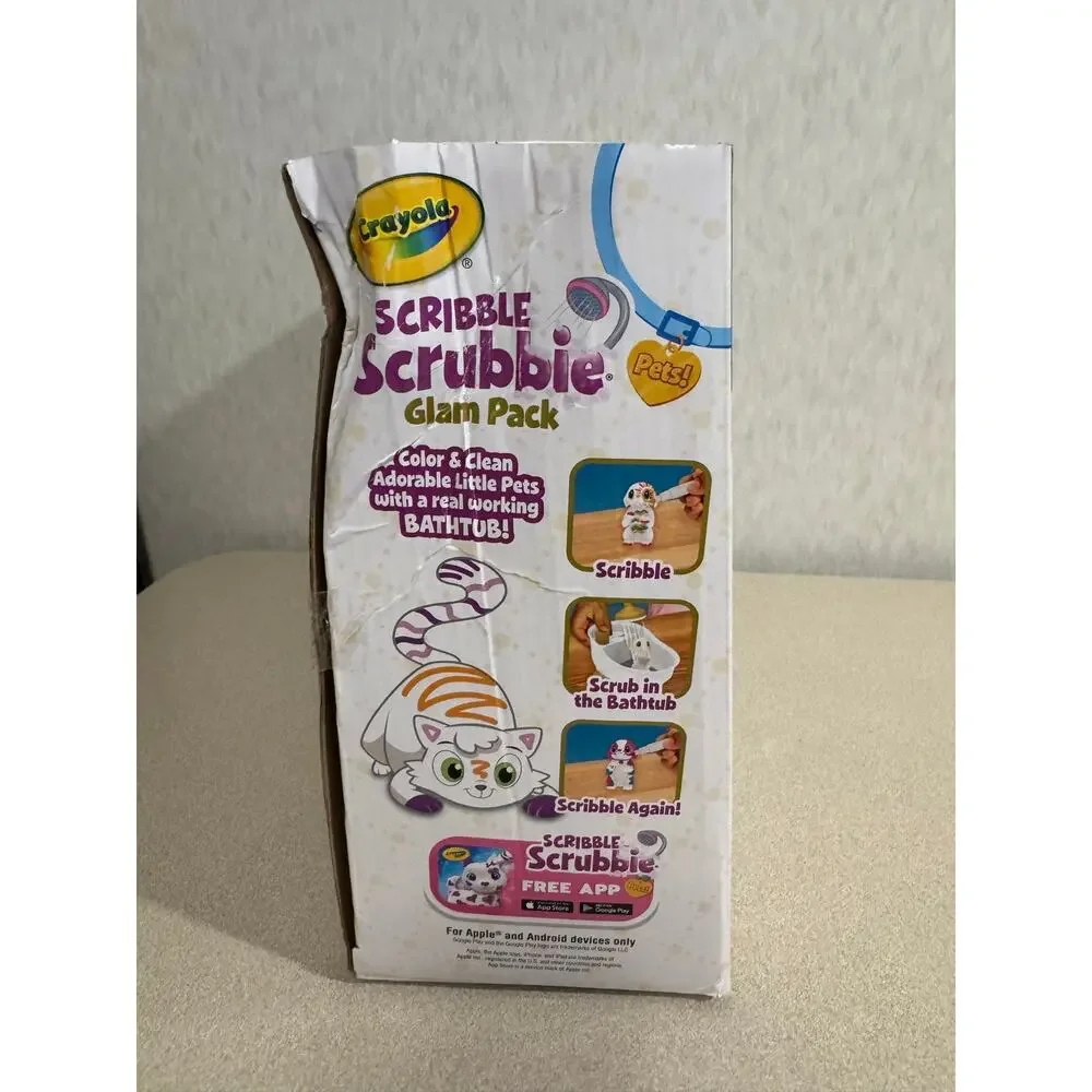 Crayola Scribble Scrubbie Pets Glam Tub Washable Toy Playset New